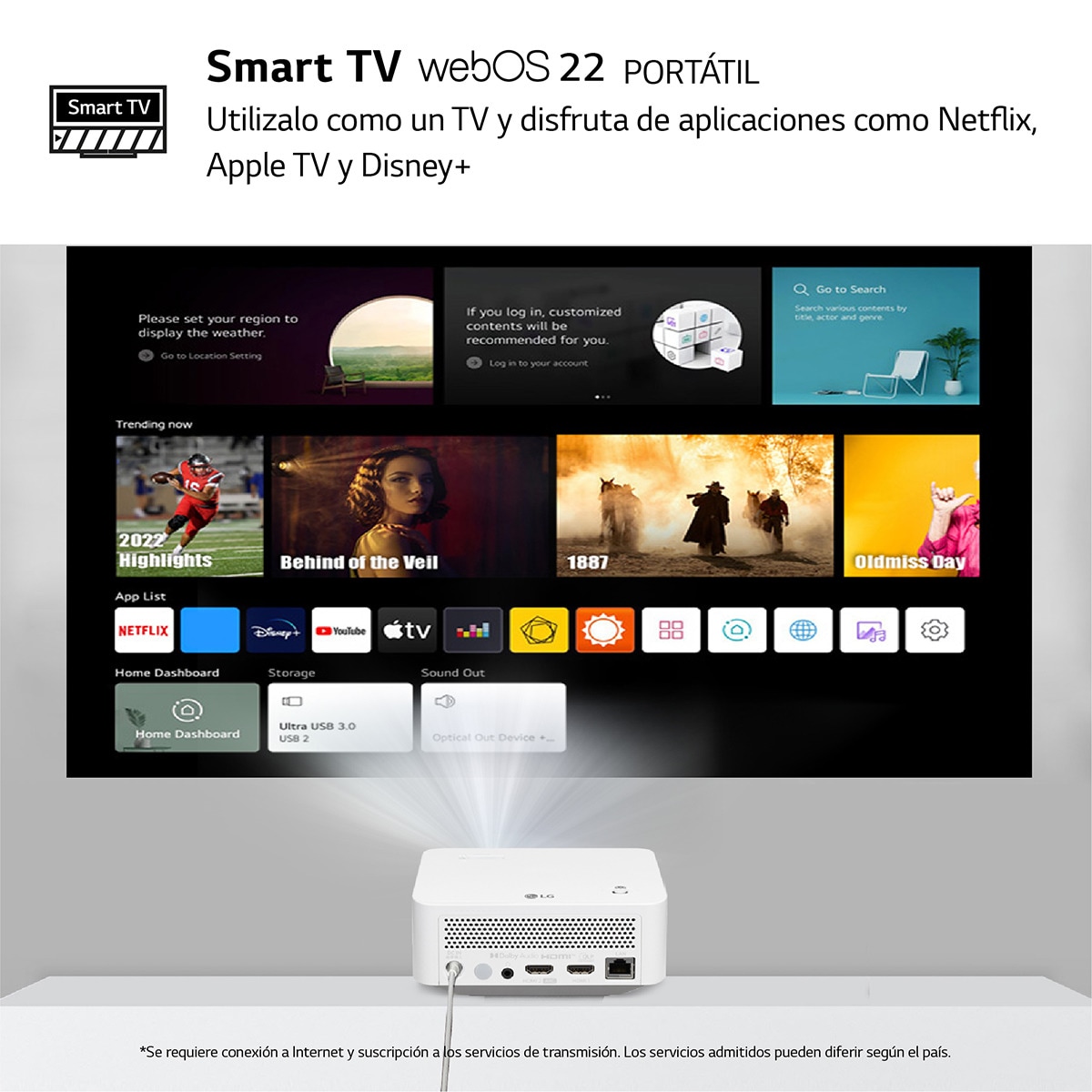 Proyector LG CineBeam PF510Q, 120", Full HD, 450 ANSI Lumen, Smart TV WebOS 5.0 Blanco-4