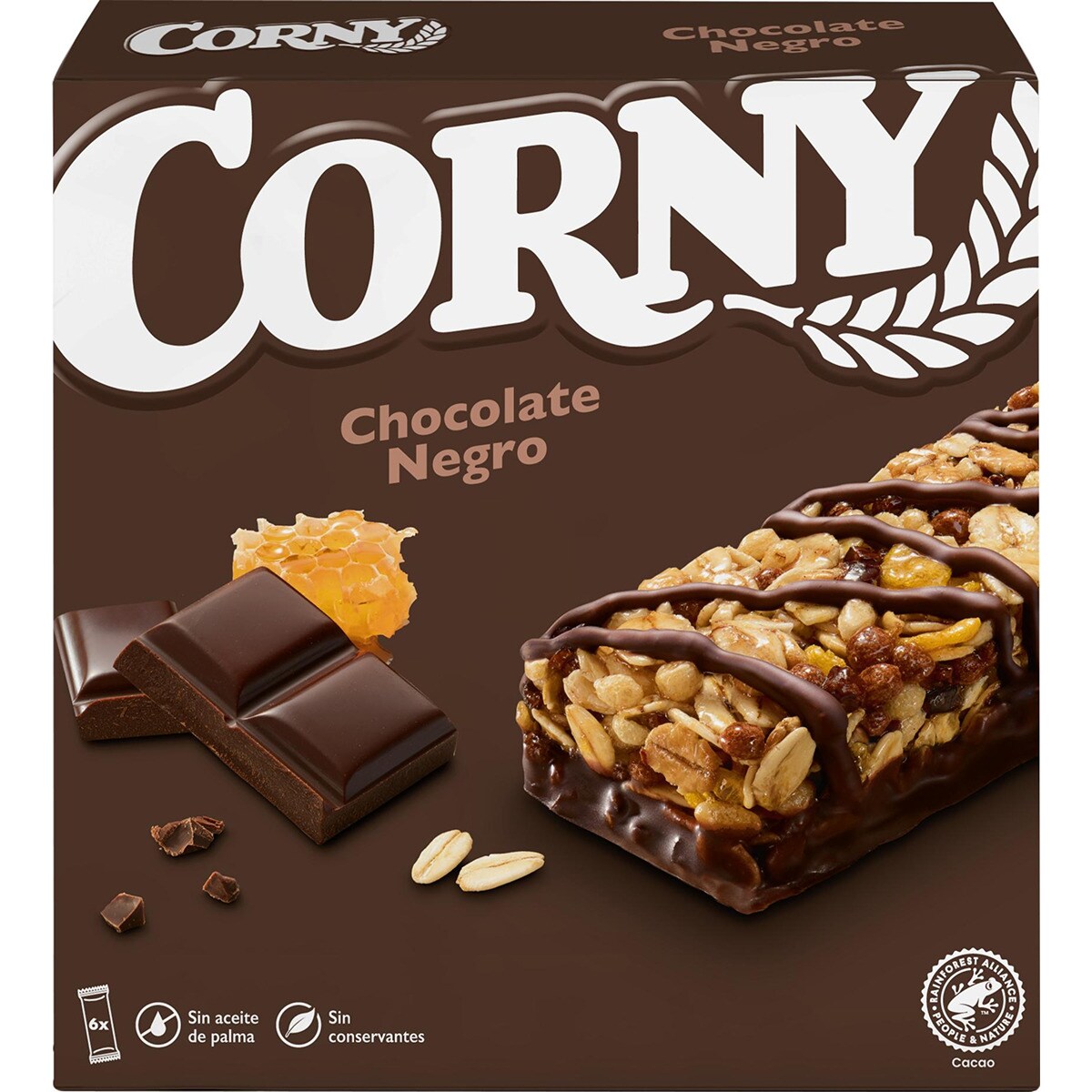 barritas de cereales con chocolate negro sin aceite de palma estuche 138 g 6 unidades