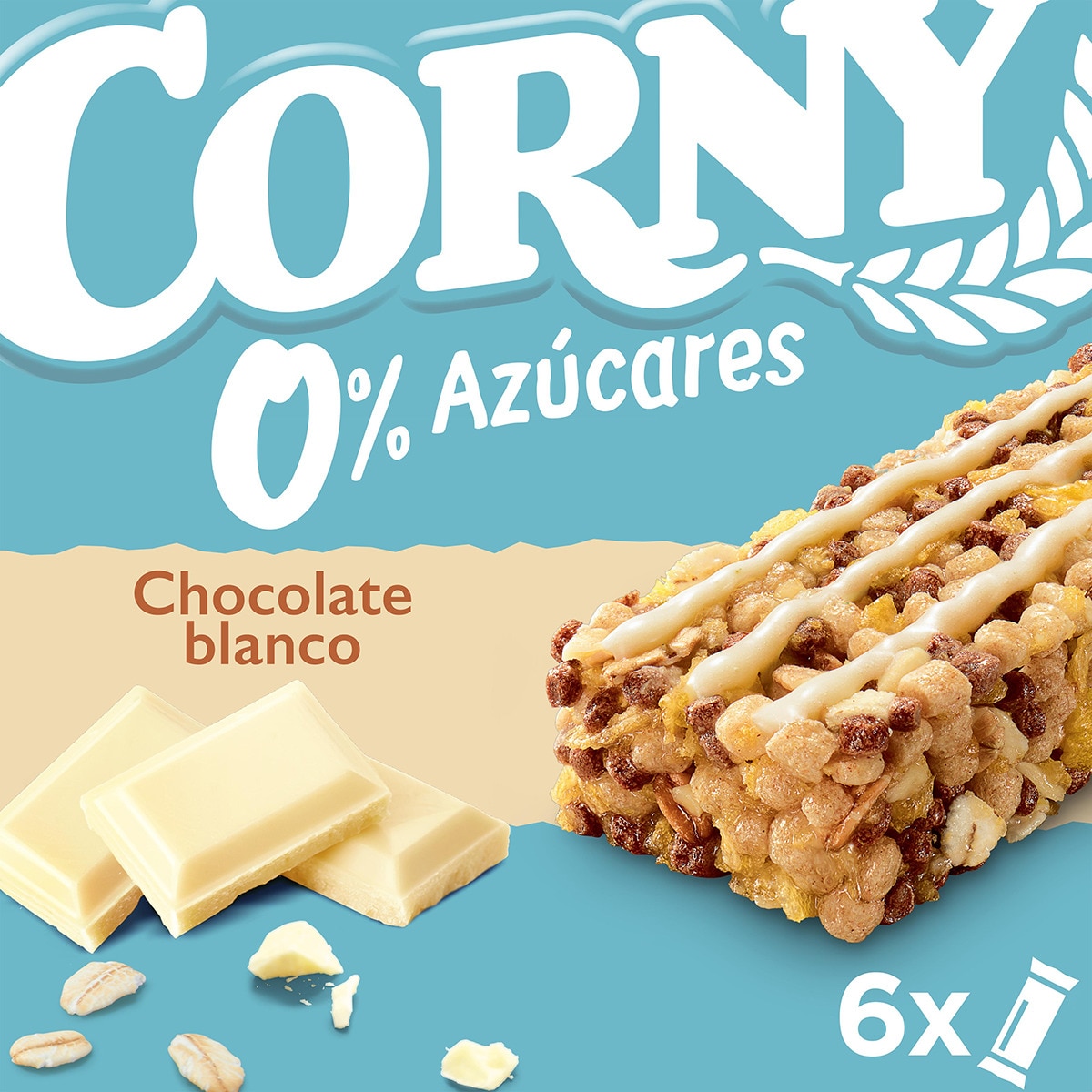 barritas de cereales con chocolate blanco 0% azúcares añadidos y sin aceite de palma estuche 120 g 6 unidades
