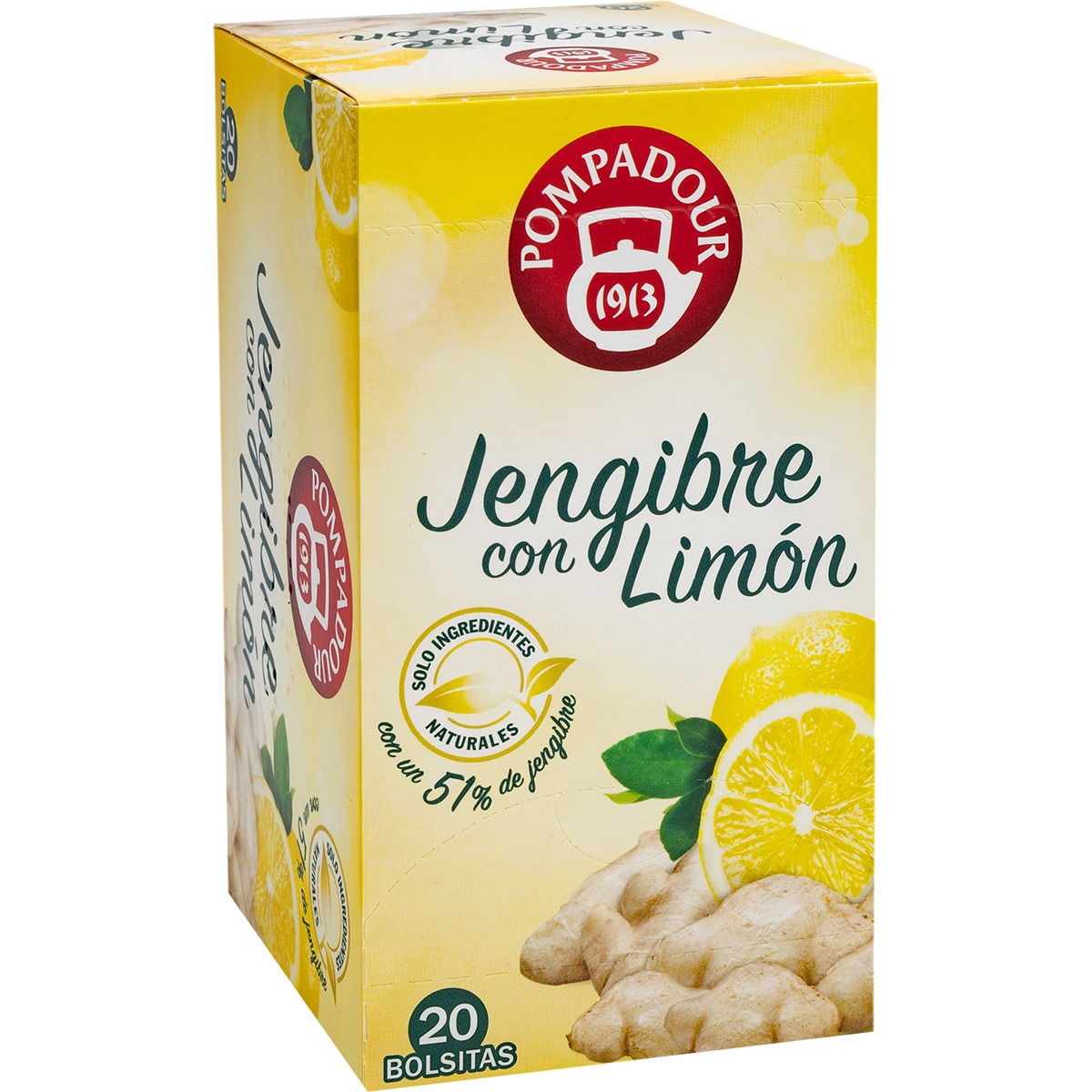 infusión de jengibre al 51% con limón estuche 20 bolsitas