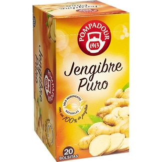 infusión de jengibre puro estuche 20 bolsitas - Pompadour