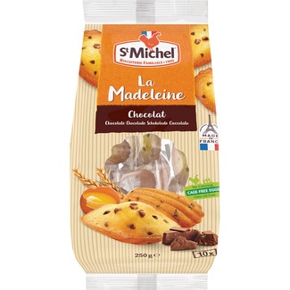 magdalenas con pepitas de chocolate envasadas individualmente 10 unidades bolsa 250 g - St Michel