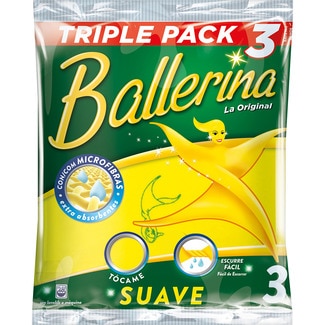 bayeta amarilla con microfibras La Original Suave paquete 3 unidades - Ballerina