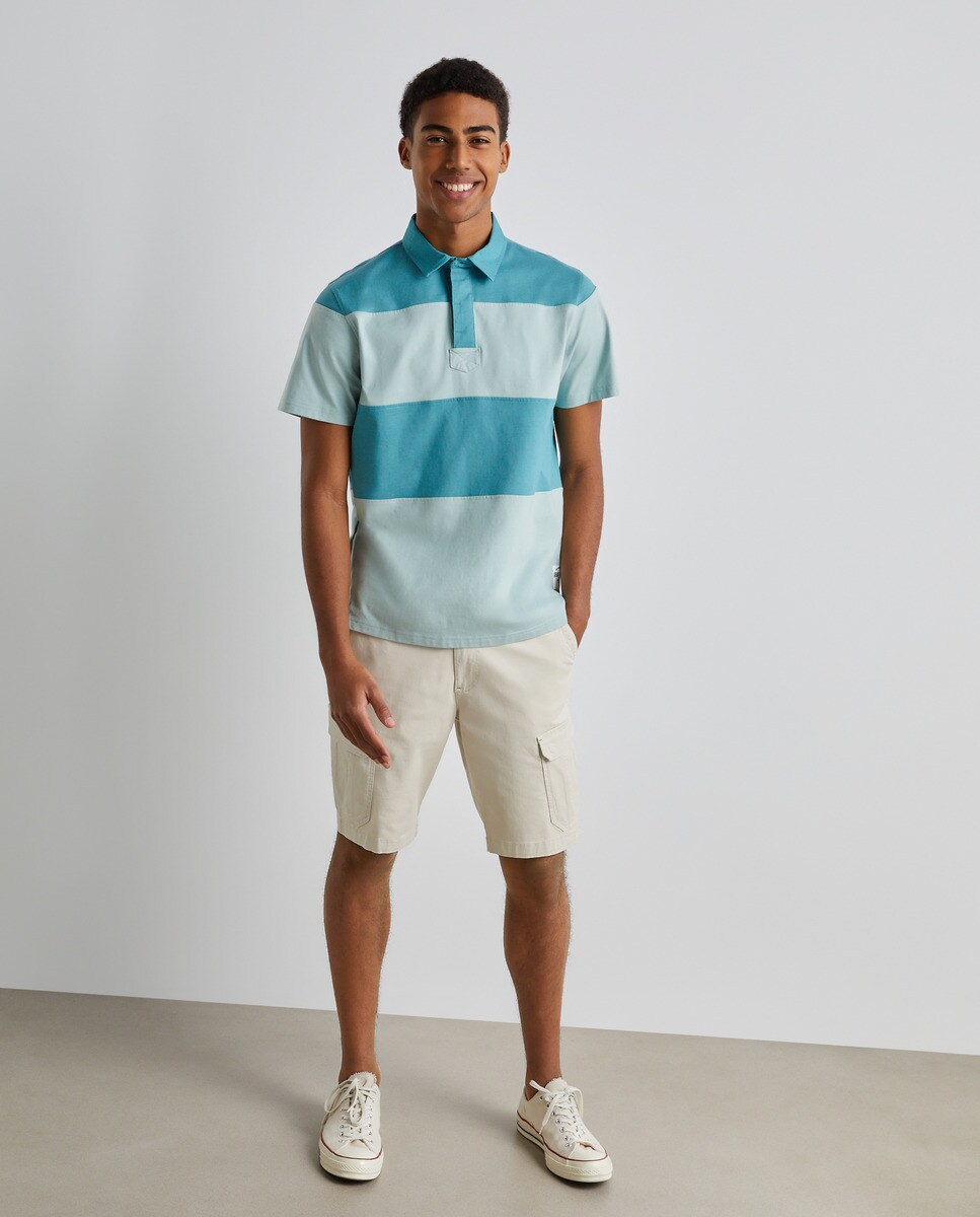 Polo com Color Block Verde-2