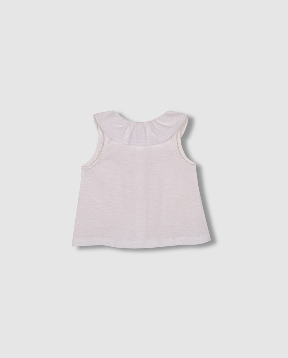 T-shirt com Pregas Nude-4
