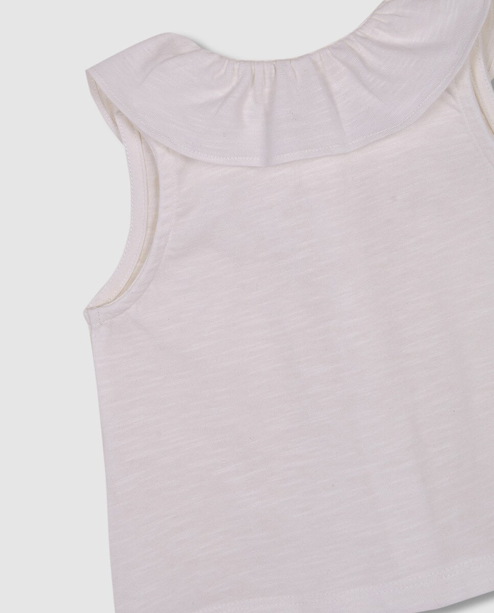 T-shirt com Pregas Nude-6