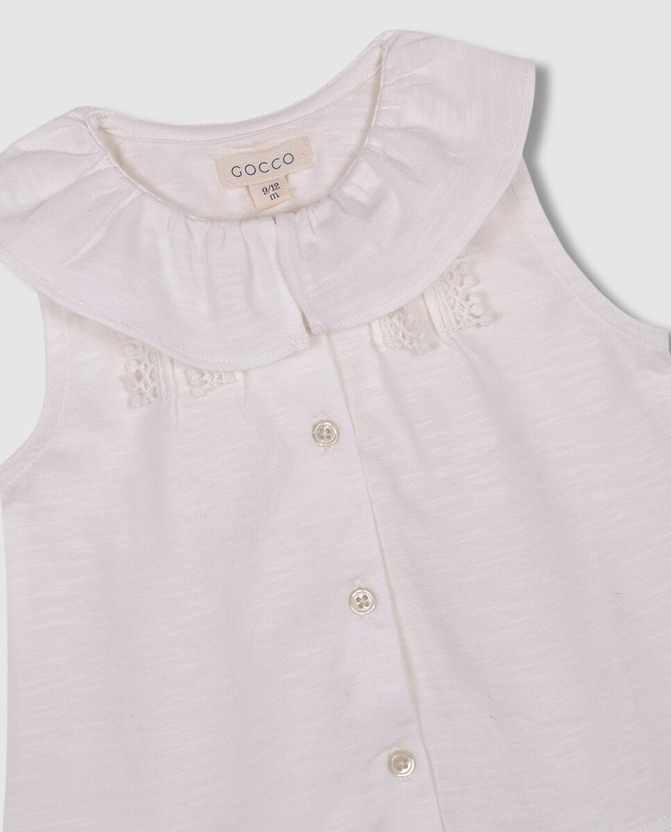 T-shirt com Pregas Nude-5