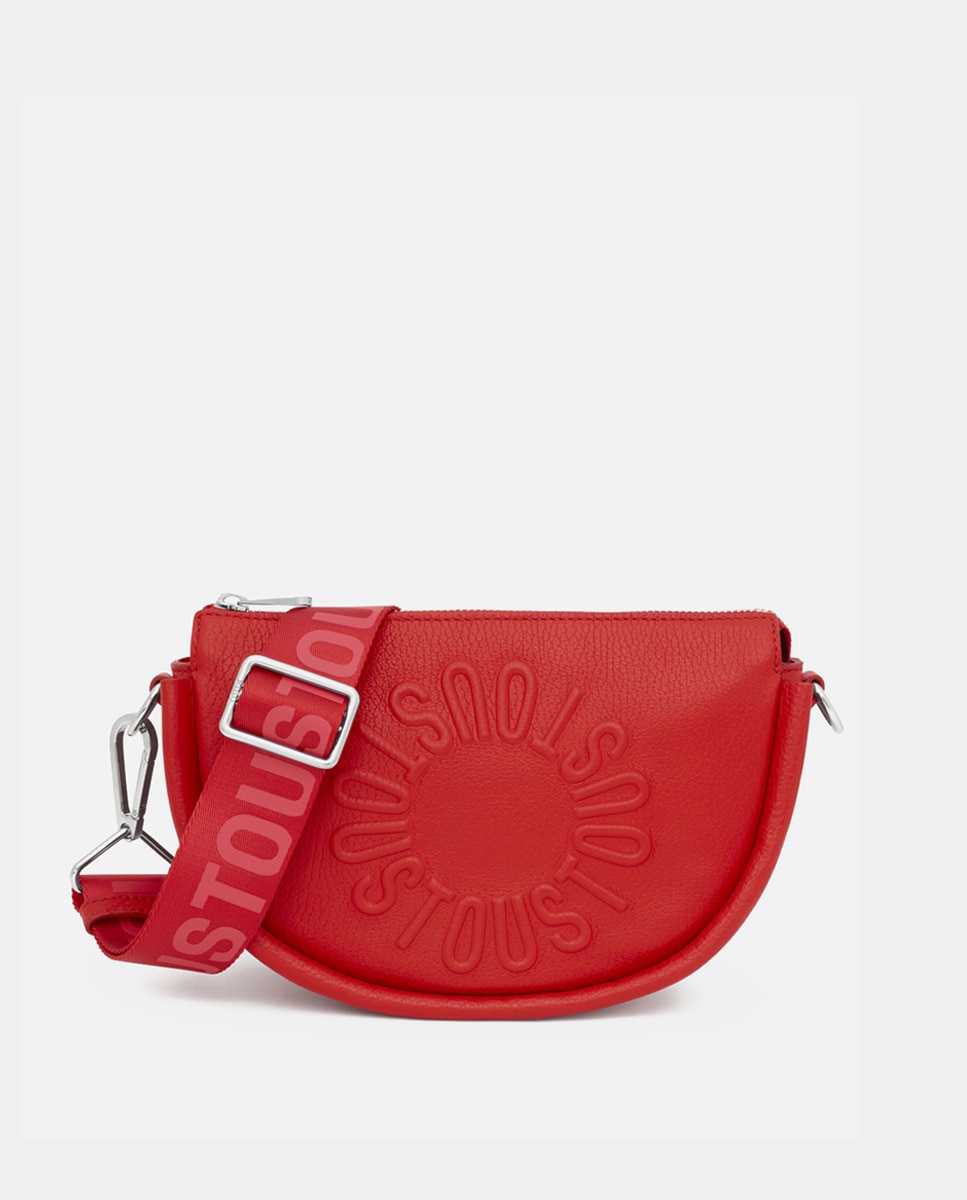 Mala a Tiracolo Meia-Lua com Fecho de Correr Vermelho-1