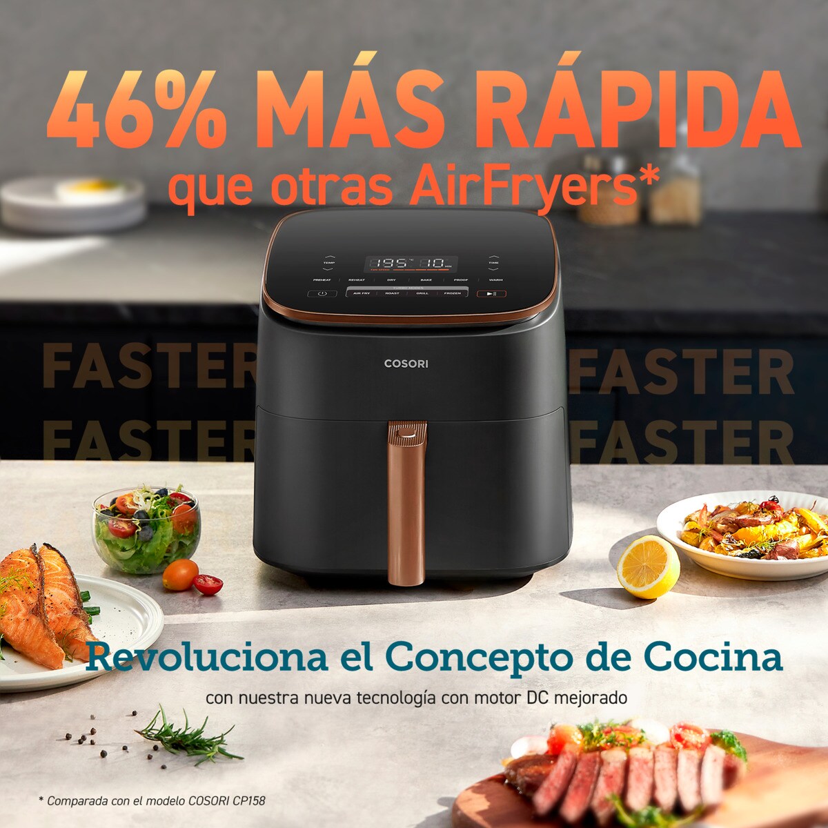 Freidora de aire Cosori Turbo Blaze Chef Edition con capacidad de 6 litros Negro-3