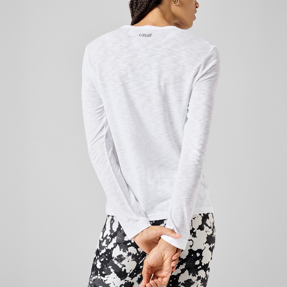 Camisola Comprida de Mulher Soft Texture Long Sleeve Branco-2