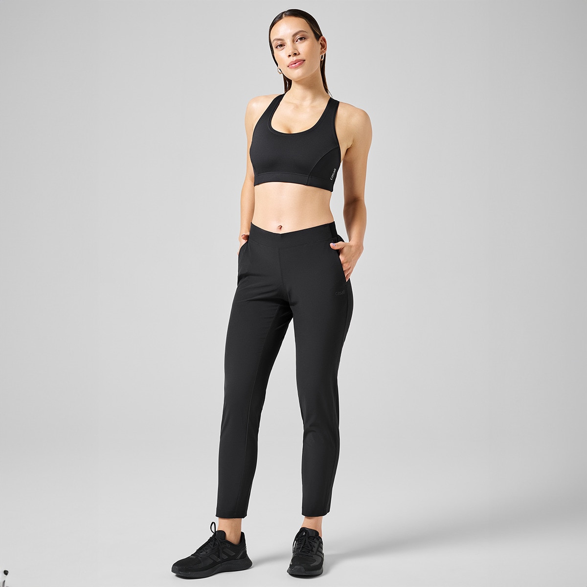 Calças de Mulher Slim Woven Pants Preto-1