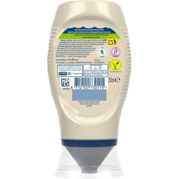 top-down mayonnaise gluten-free and lactose-free container 250 ml