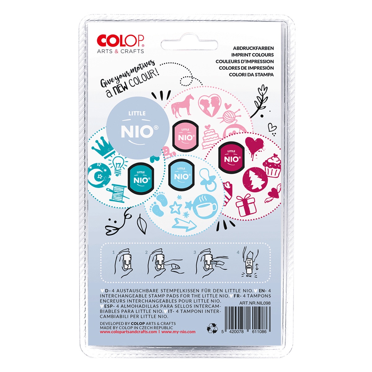 Carimbos para Little Nio Colop Cores Pastel Multicolor-3