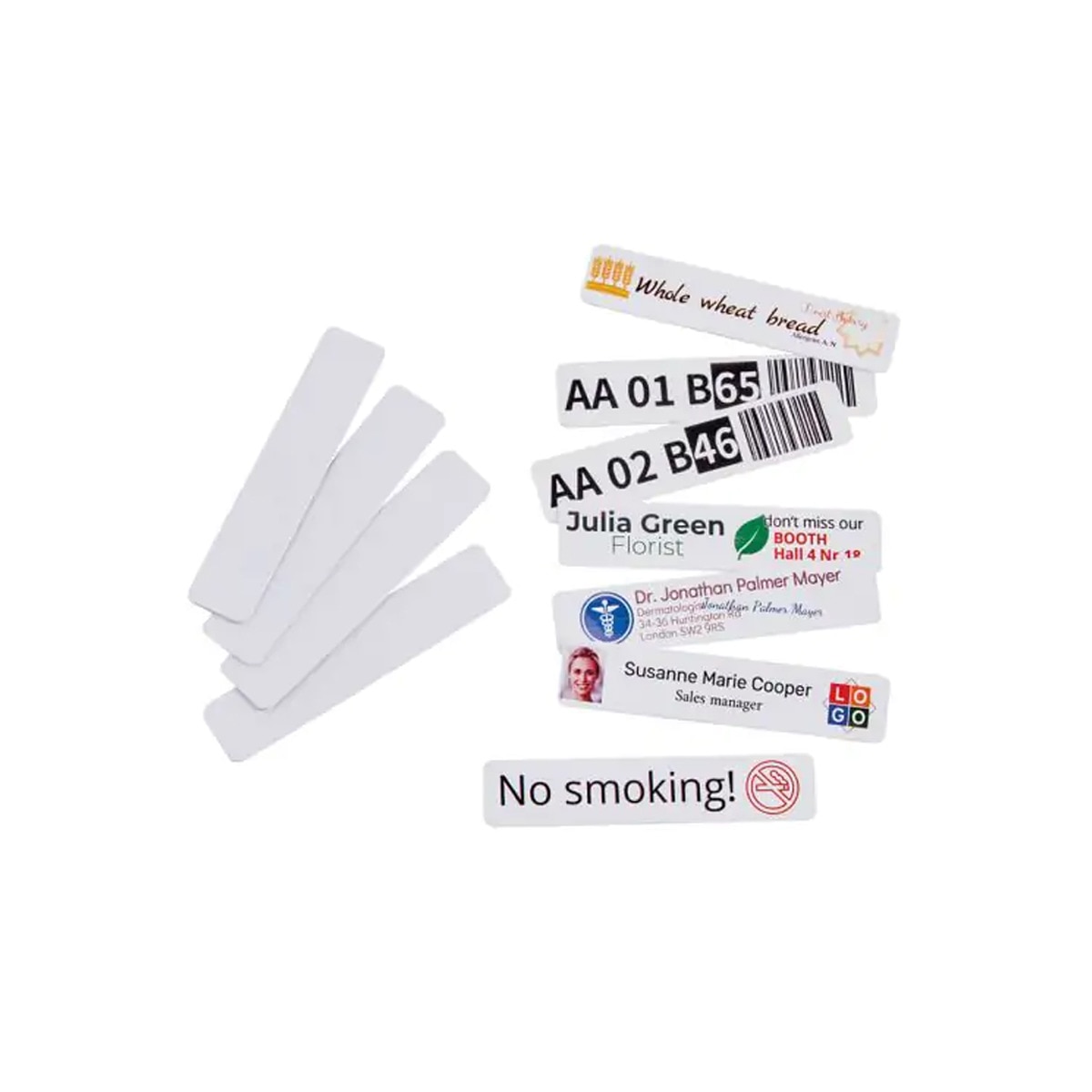 Pack 50 Placas PVC Adesivas 80x18mm E-mark Colop - Branco Brilhante Branco brilho-1