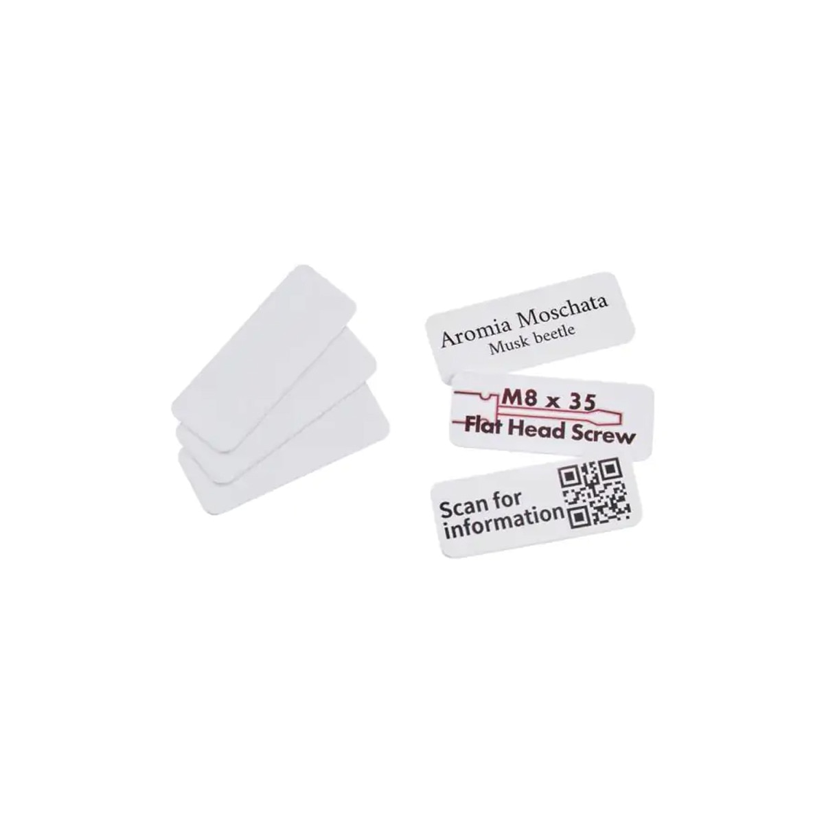 Pack 50 Placas PVC Adesiva 45x18mm para Impressora E-mark Colop - Branco Brilhante Branco brilho-1