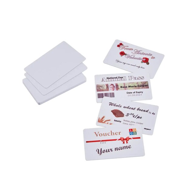 Imagen 0 de Pack 100 tarjetas papel 86x54mm para impresora e-mark Colop