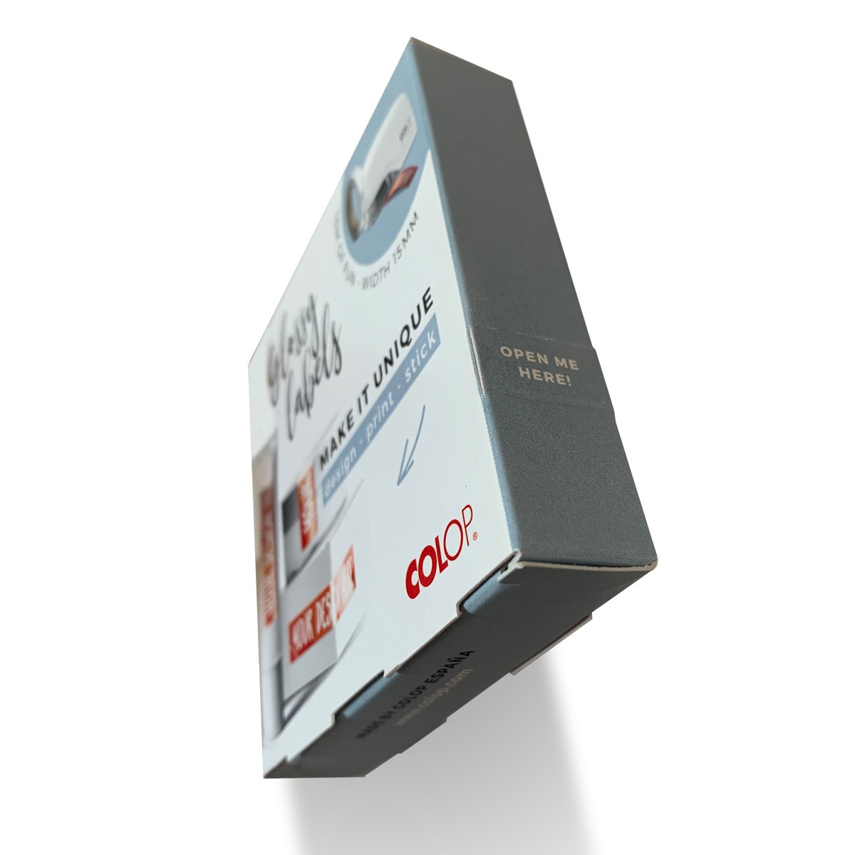 Cinta adhesiva 16mx15mm e-mark Colop brillante Blanco brillo-3