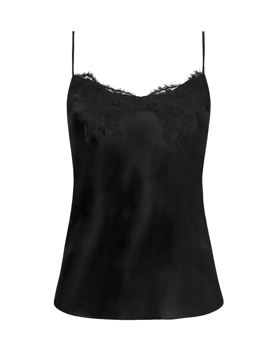 Top de Alças Reguláveis em Seda Preto-4