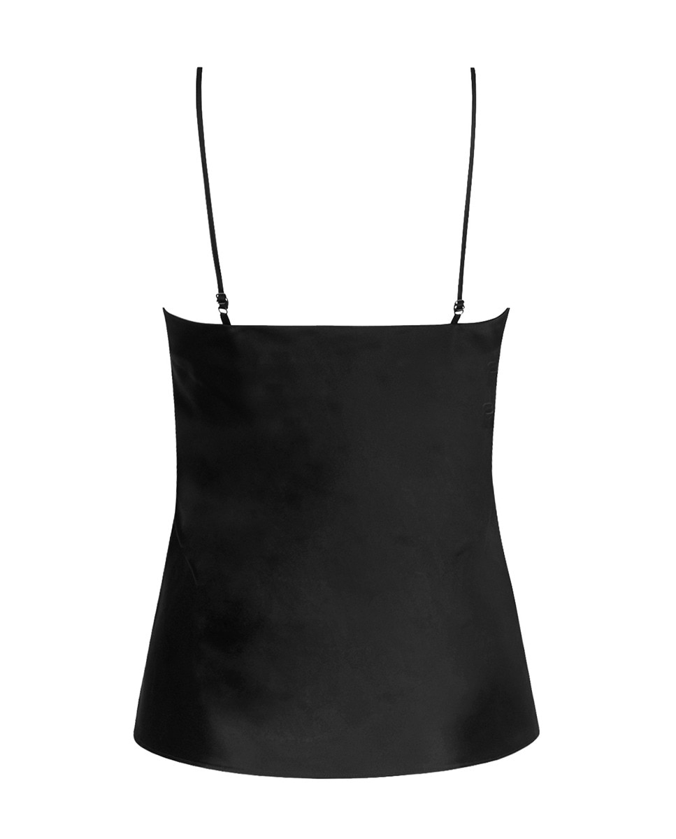 Top de Alças Reguláveis em Seda Preto-5