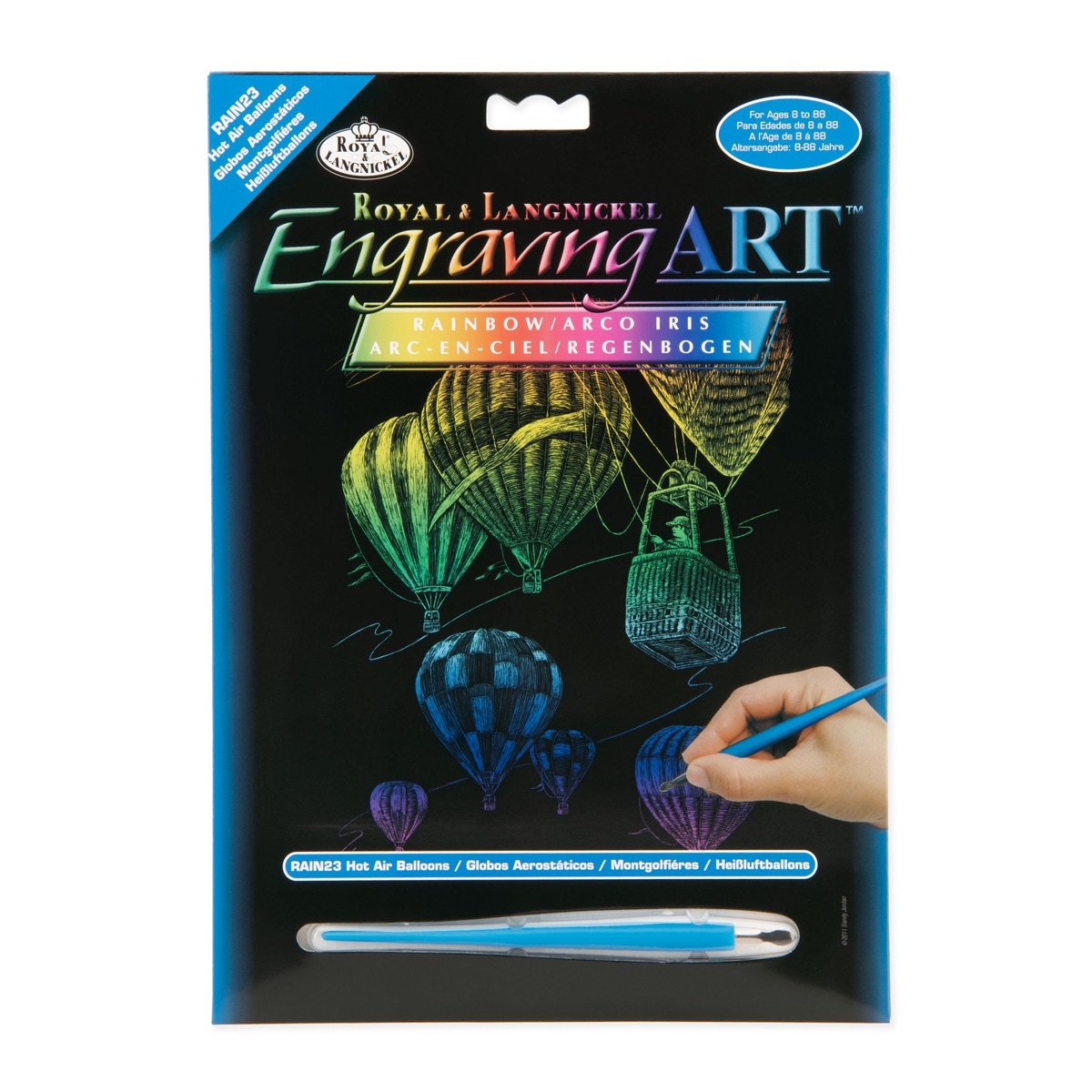 Imagen 0 de Lámina grabado Engraving Art Arcoiris dibujo Globos aeroestáticos Royal & Langnickel