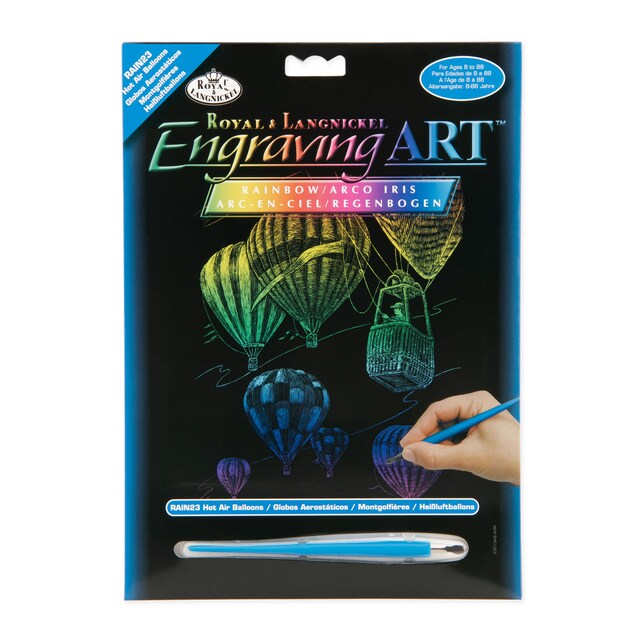 Imagen 0 de Lámina grabado Engraving Art Arcoiris dibujo Globos aeroestáticos Royal & Langnickel