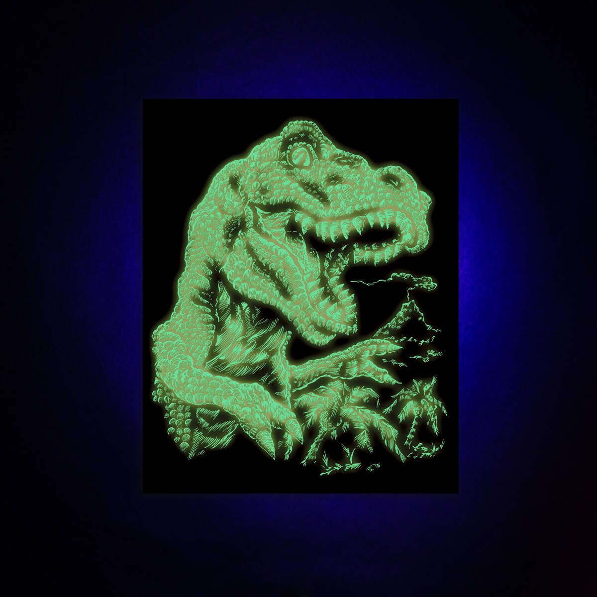 Lámina grabado Engraving Art brillo en la oscuridad dibujo Tyrannosaurus Rex Royal & Langnickel 4