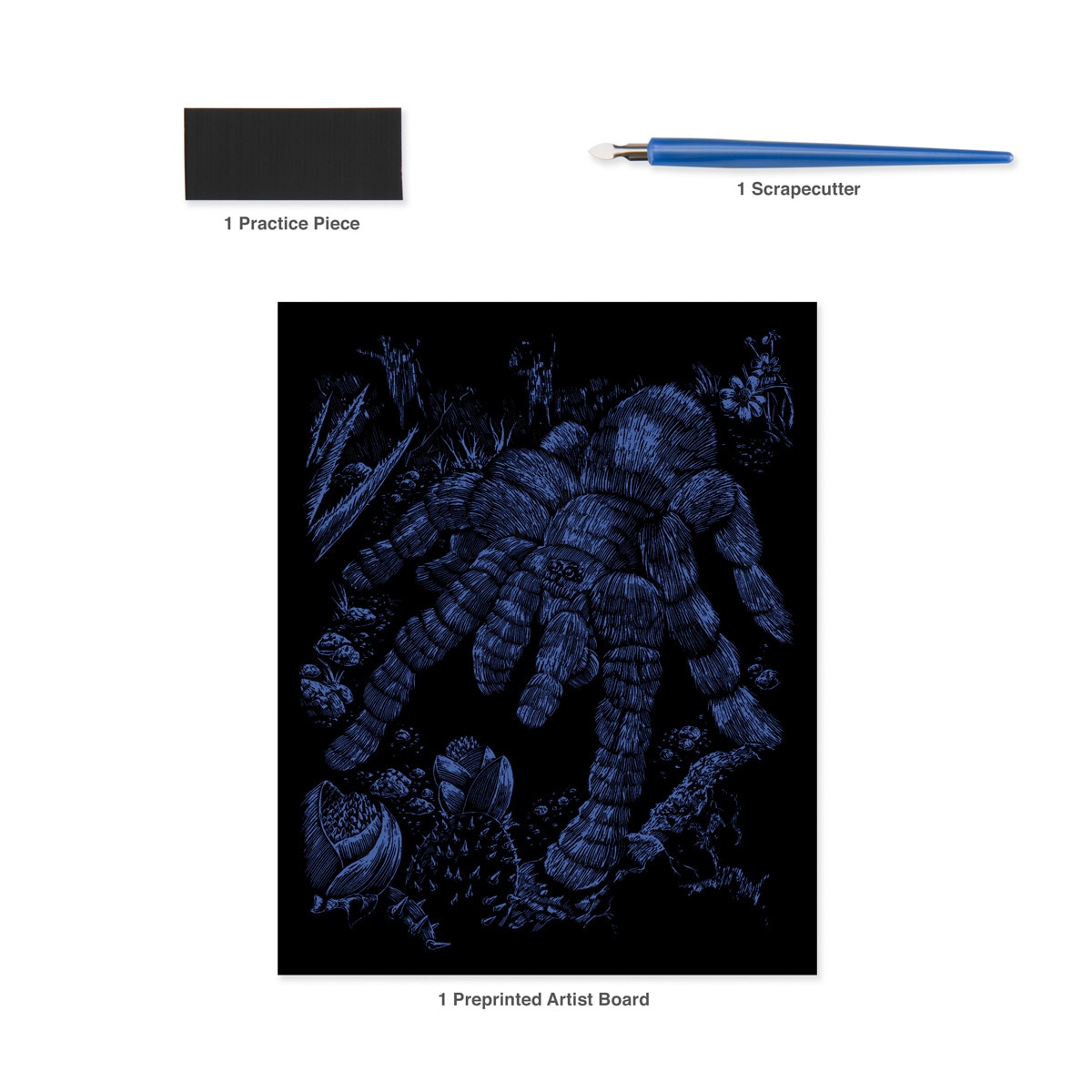 Lámina grabado Engraving Art brillo en la oscuridad dibujo Tarantula Royal & Langnickel 5