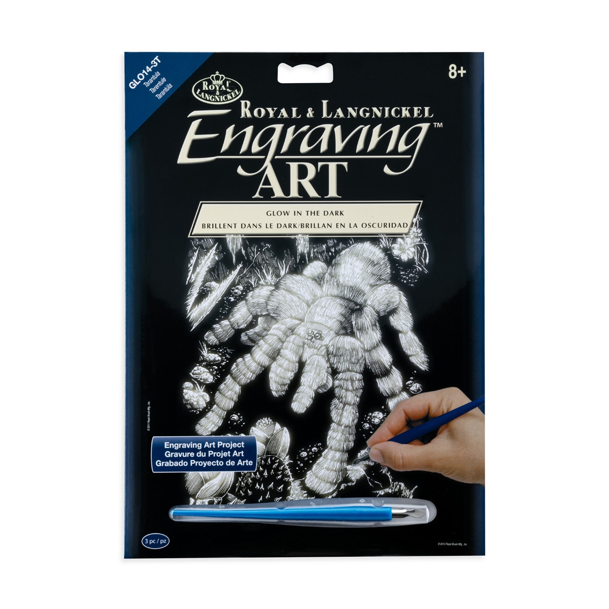 Lámina grabado Engraving Art brillo en la oscuridad dibujo Tarantula Royal & Langnickel 1