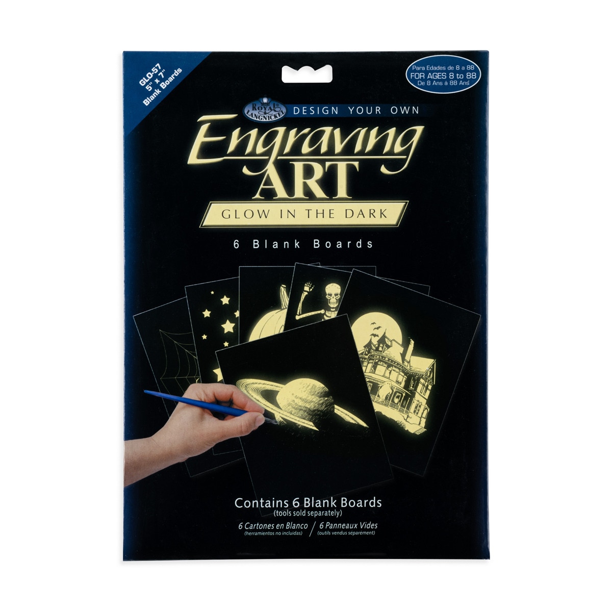 Lámina grabado Engraving Art brillo en la oscuridad dibujo Planetas Royal & Langnickel 1