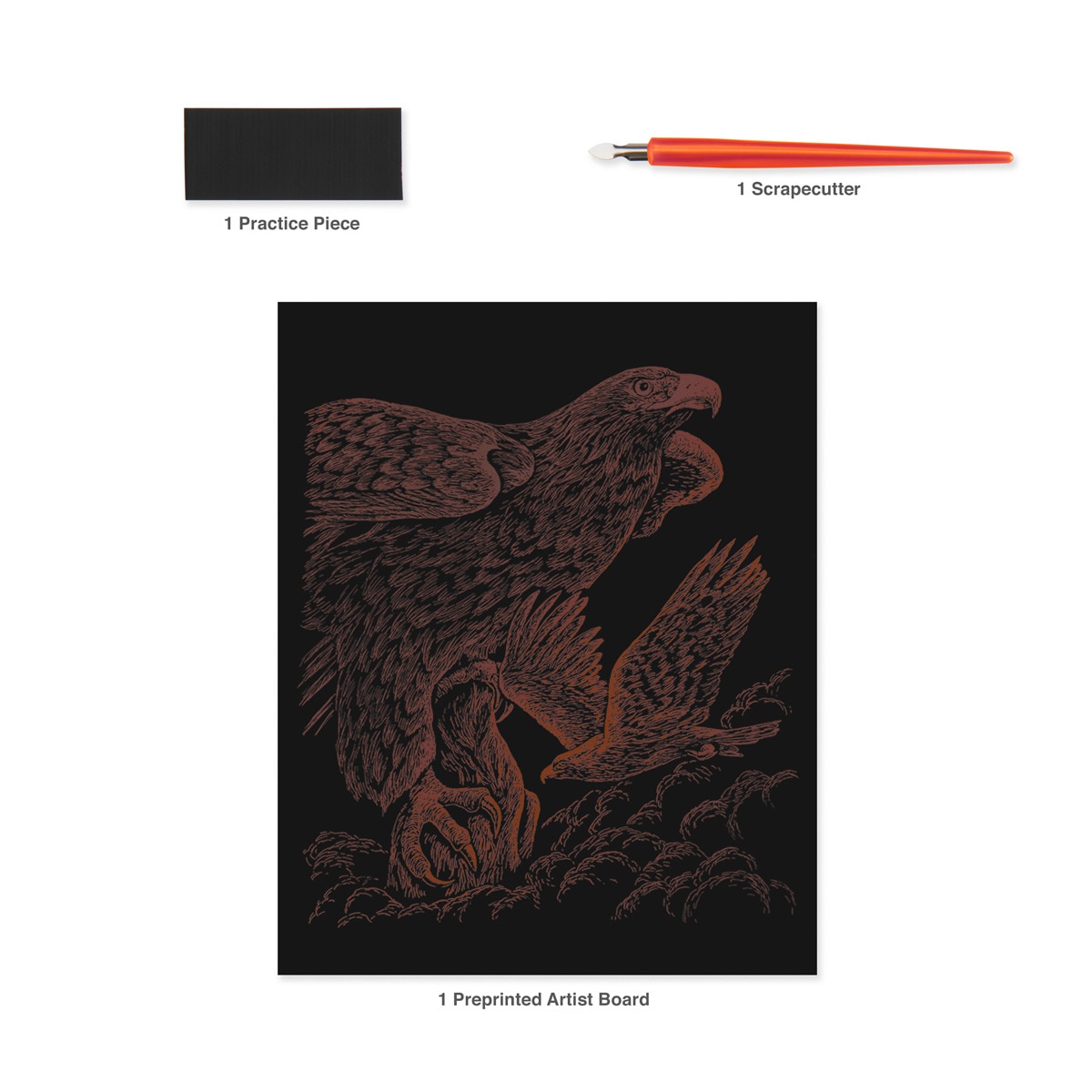 Lámina grabado Engraving Art Cobre dibujo Halcones Royal & Langnickel Cobre-5