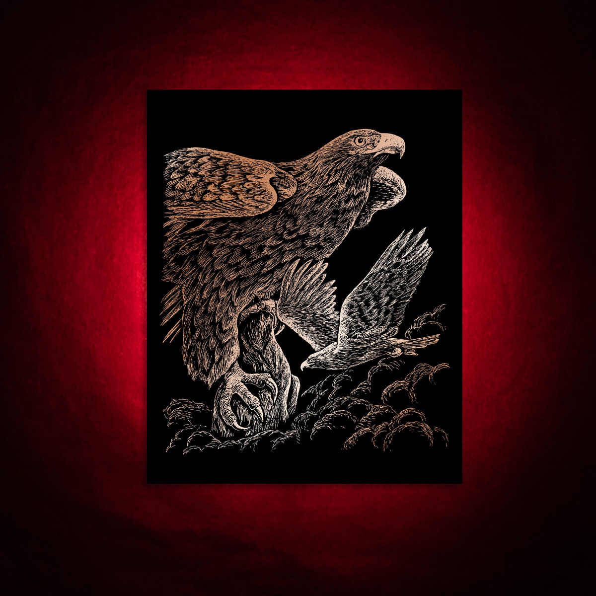 Lámina grabado Engraving Art Cobre dibujo Halcones Royal & Langnickel Cobre-4