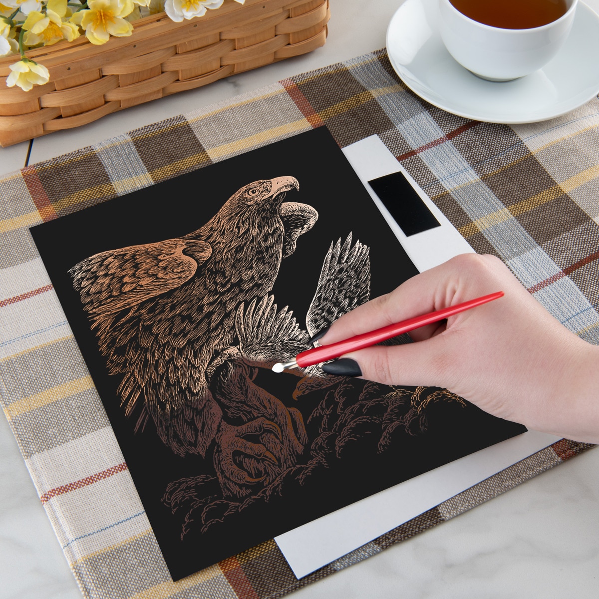 Lámina grabado Engraving Art Cobre dibujo Halcones Royal & Langnickel Cobre-3