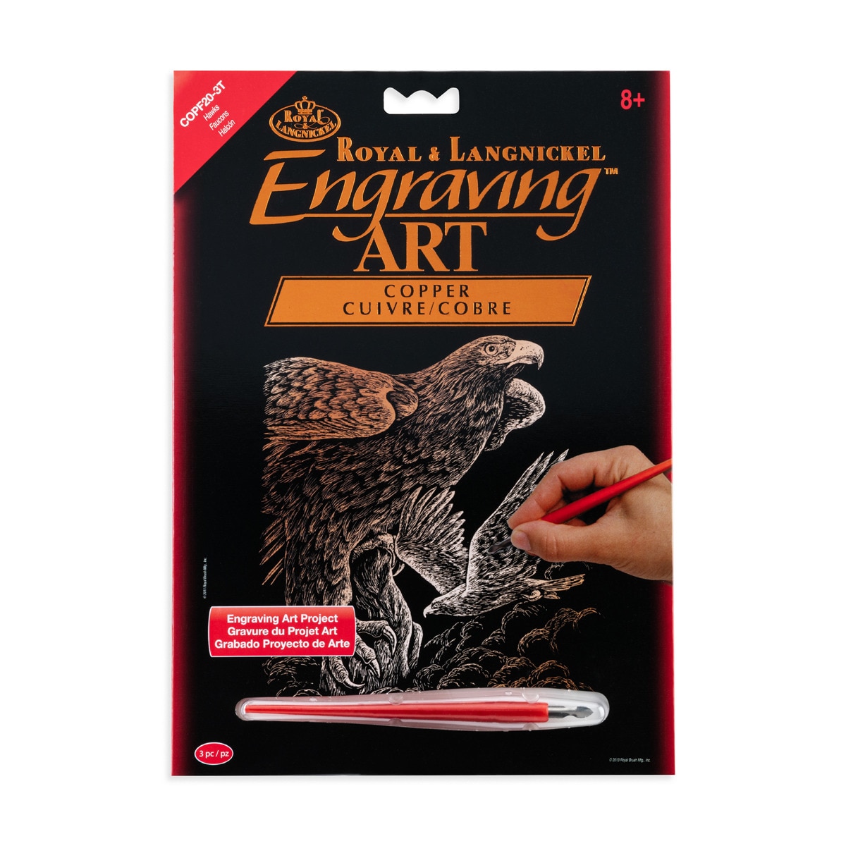 Lámina grabado Engraving Art Cobre dibujo Halcones Royal & Langnickel Cobre-1