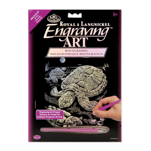Imagen 0 de Lámina grabado Engraving Art Holografico dibujo Tortuga marina Royal & Langnickel