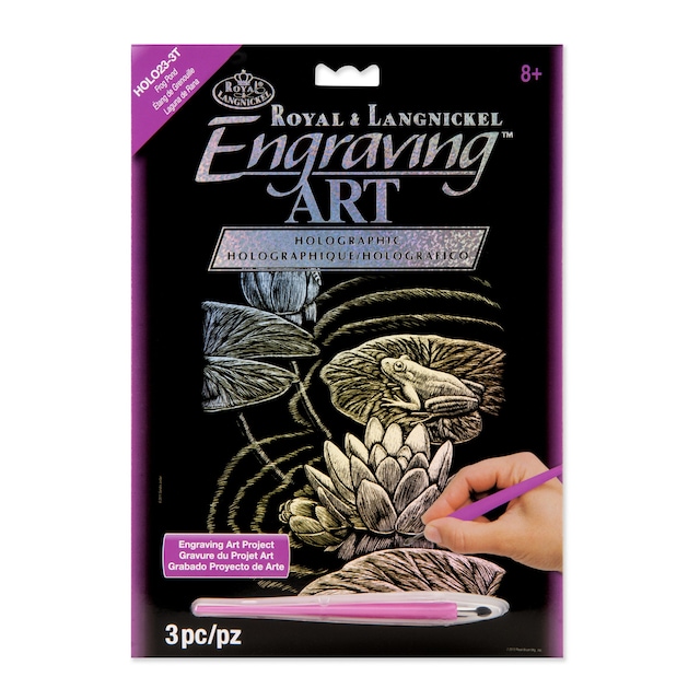 Imagem 0 de Folhas pretas Engraving Art Holografico desenho Lago das rãs Royal & Langnickel