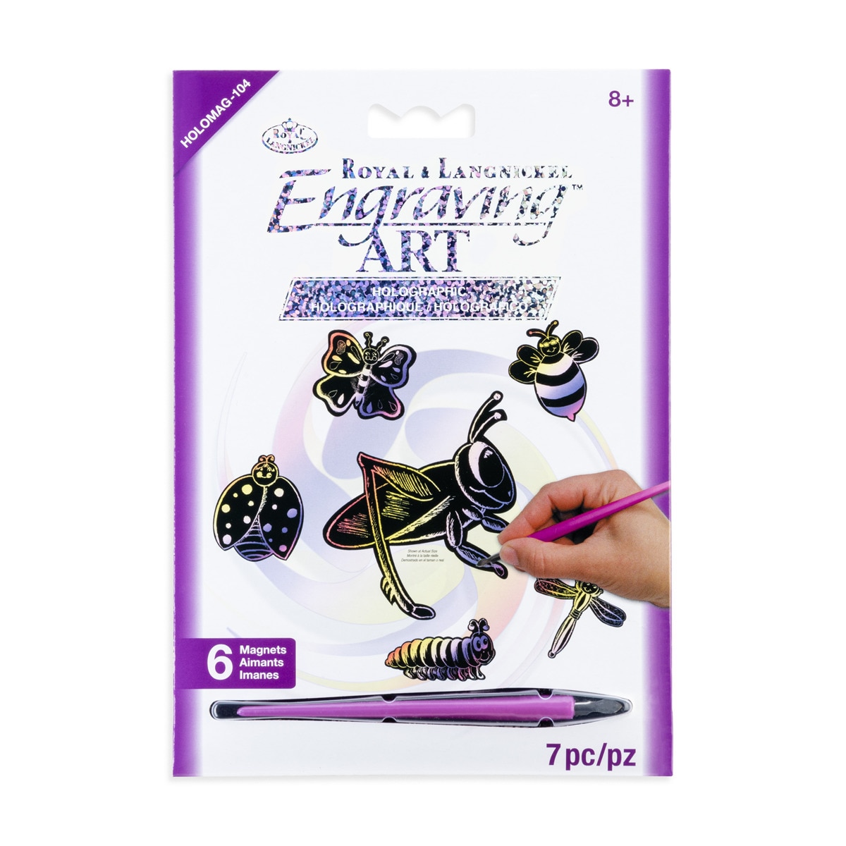 Imagen 0 de Lámina grabado Engraving Art magnetico dibujo Bichos felices Royal & Langnickel