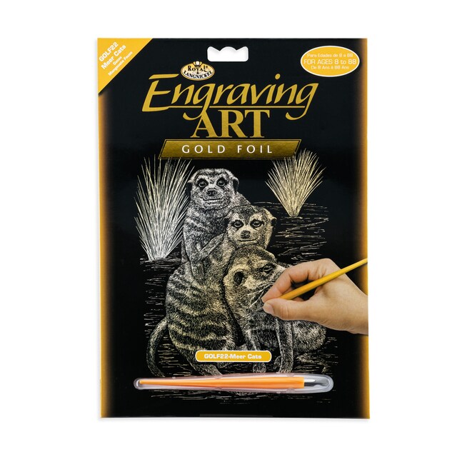 Imagen 0 de Lámina grabado Engraving Art oro dibujo Suricatos Royal & Langnickel