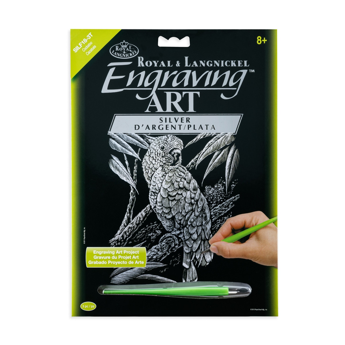 Imagen 0 de Lámina grabado Engraving Art plata dibujo Cacatúa Royal & Langnickel