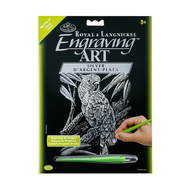 Imagen 0 de Lámina grabado Engraving Art plata dibujo Cacatúa Royal & Langnickel