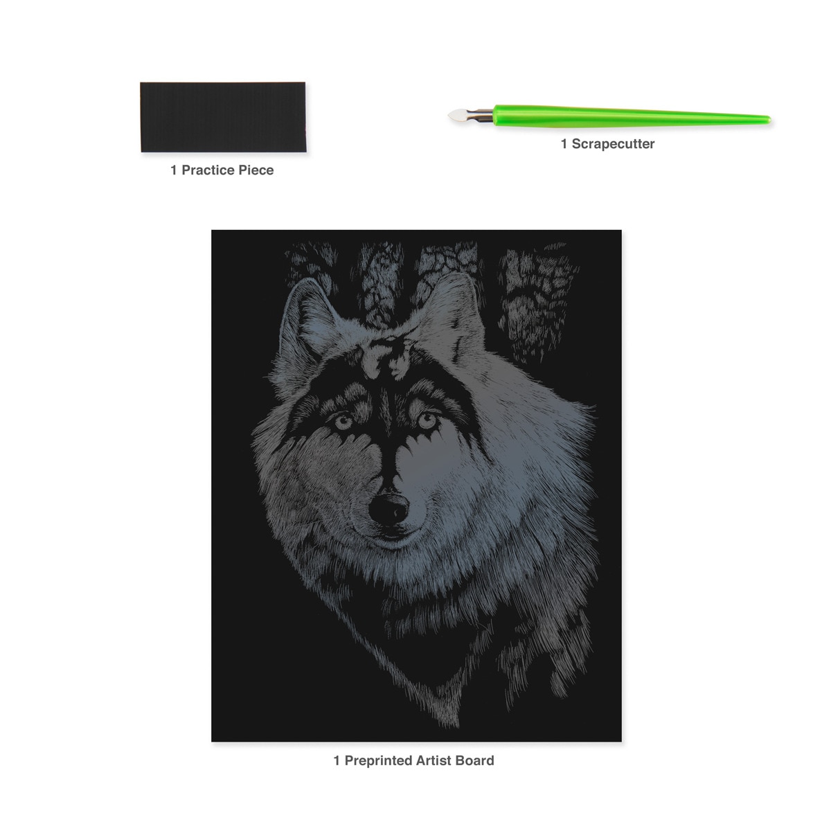 Lámina grabado Engraving Art plata dibujo Dragón lobo Royal & Langnickel Plata-5
