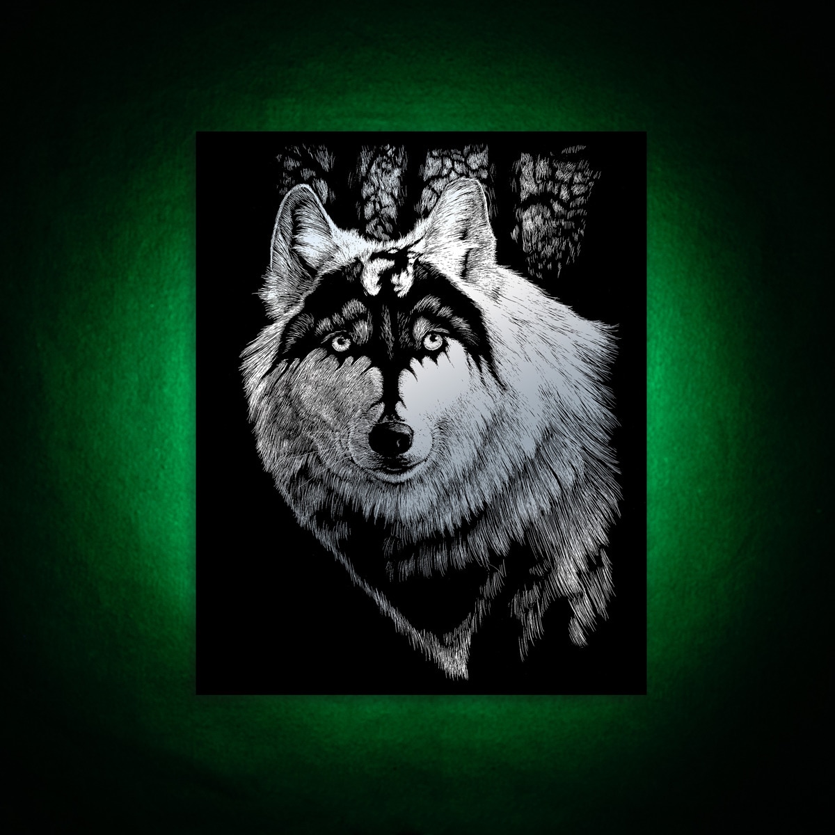 Lámina grabado Engraving Art plata dibujo Dragón lobo Royal & Langnickel Plata-4
