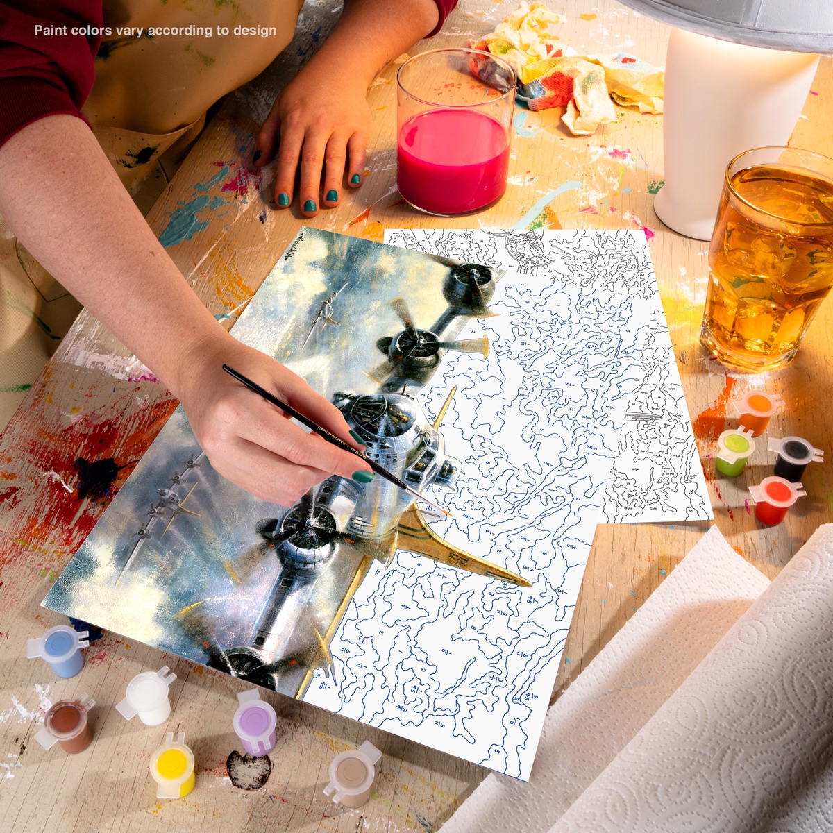 Lámina para Pintar por números adulto dibujo Fortalez de vuelo Royal & Langnickel 3