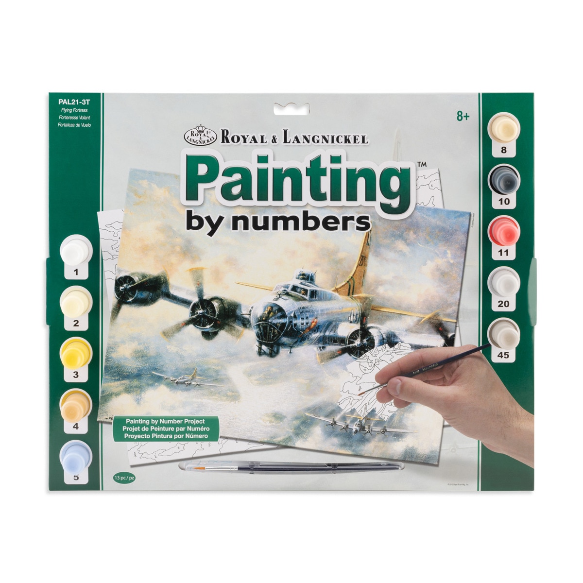 Lámina para Pintar por números adulto dibujo Fortalez de vuelo Royal & Langnickel 1