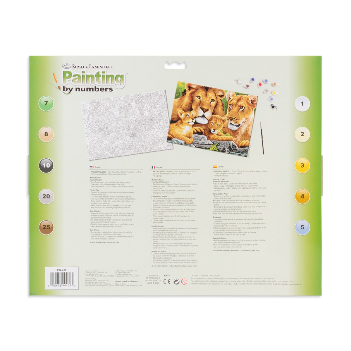 Royal & Langnickel PBN-SET44 - Set Económico De Pintura Con Números, 3 Piezas