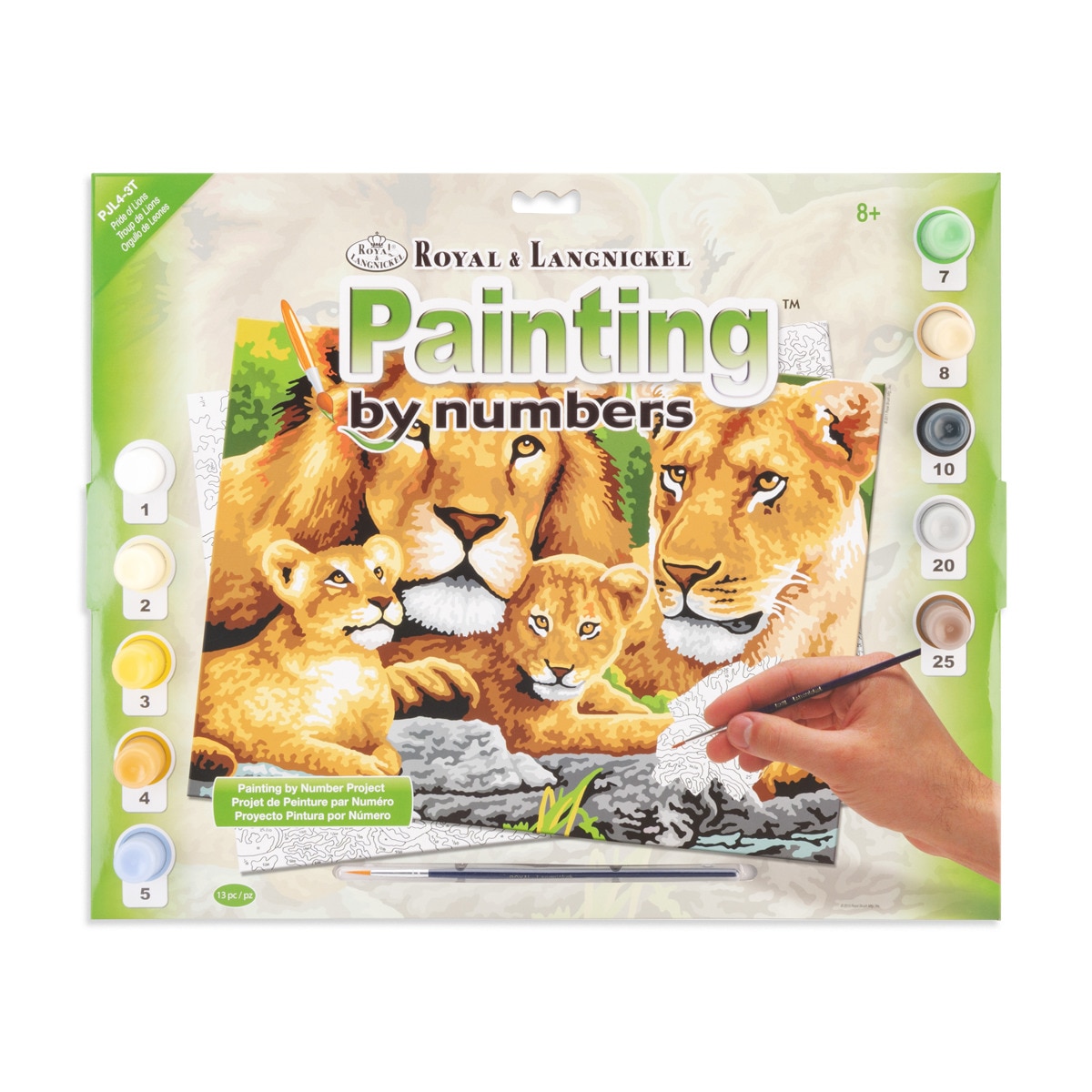Lámina pintar por números adulto dibujo Manada de leones Royal & Langnickel 1