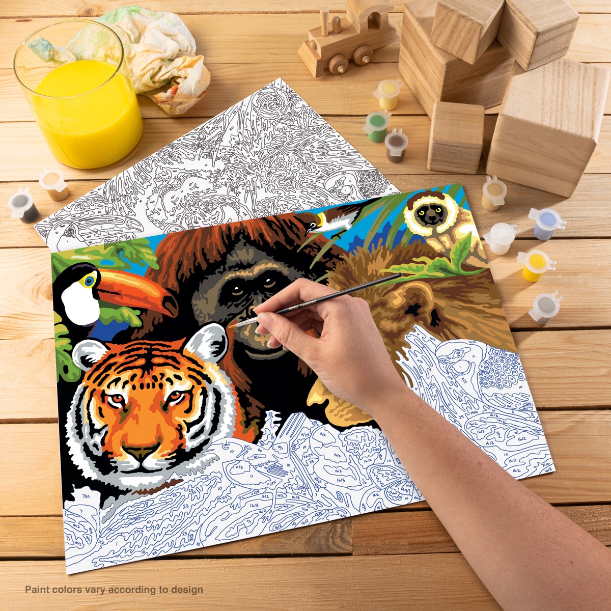 Folha pintar por números desenho adultos Safari Royal & Langnickel 3