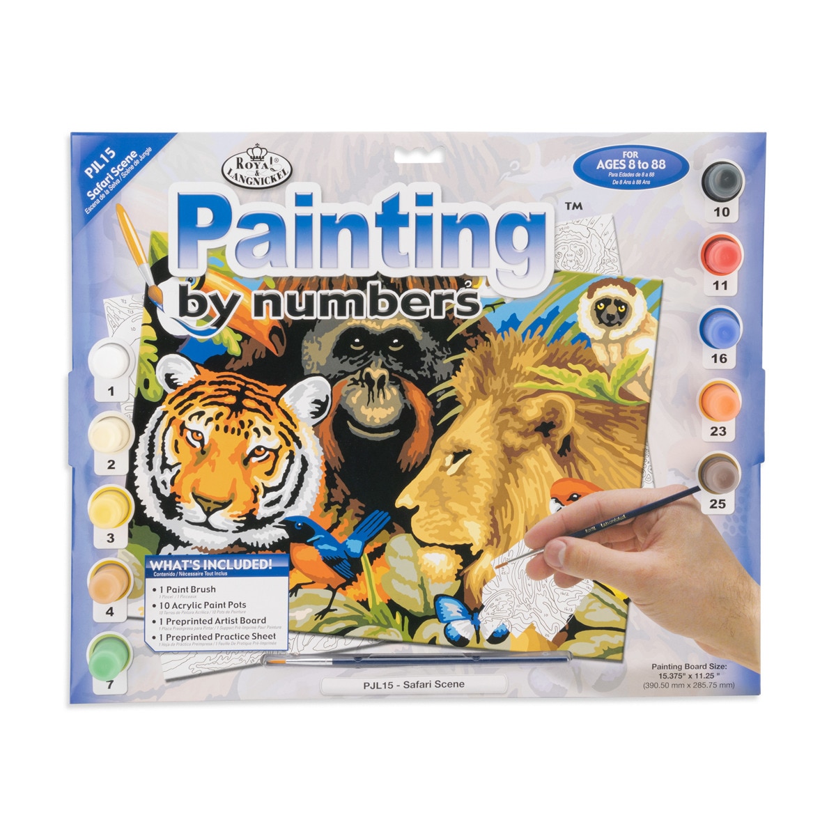 Folha pintar por números desenho adultos Safari Royal & Langnickel 1