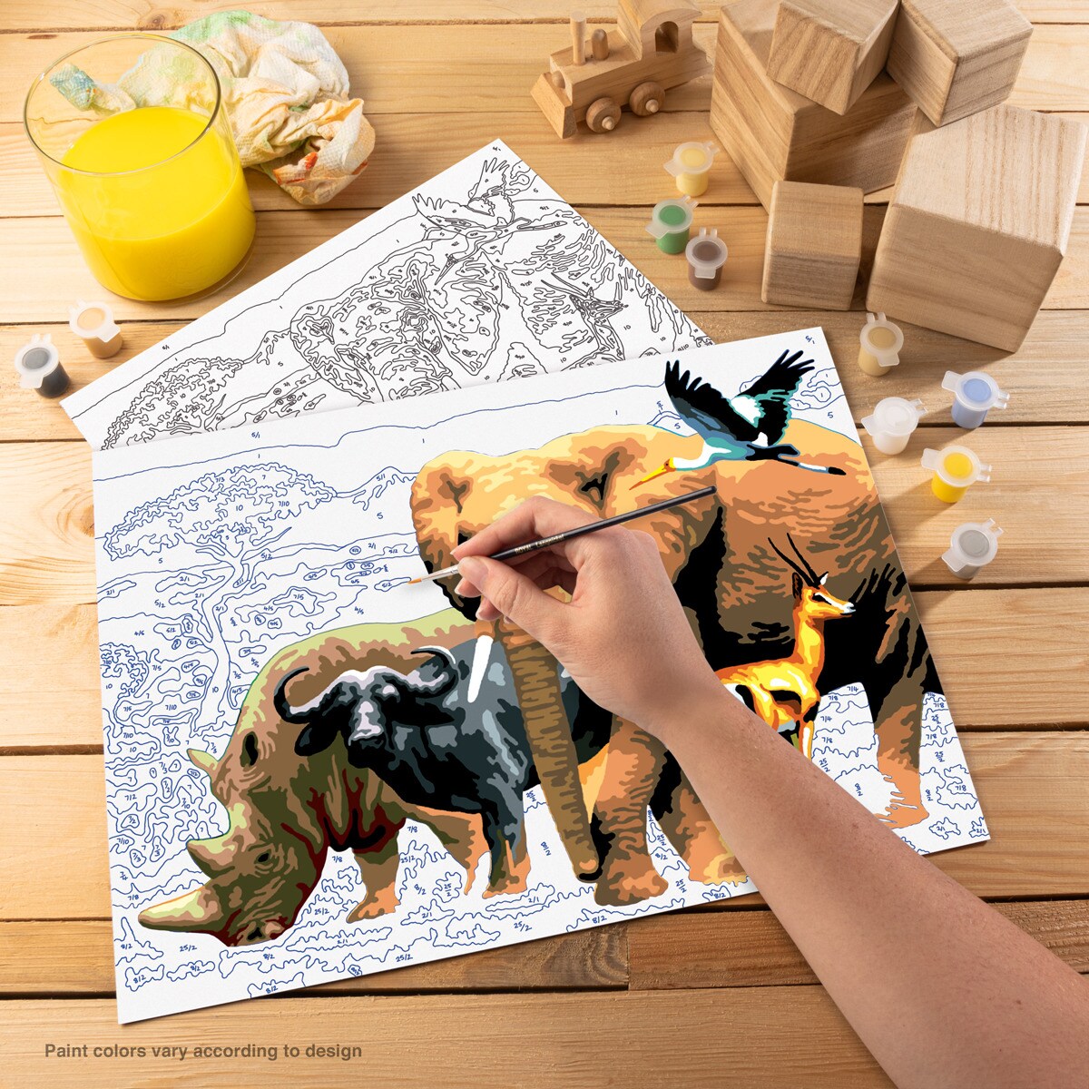 Lámina pintar por números adulto dibujo Animales africanos Royal & Langnickel 3