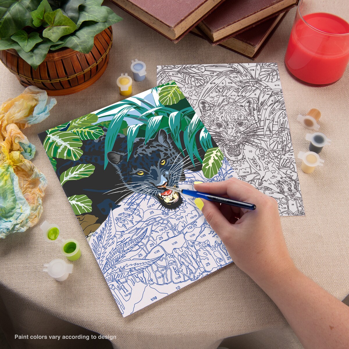 Folha pintar por números desenho infantil Leopardo preto Royal & Langnickel 3