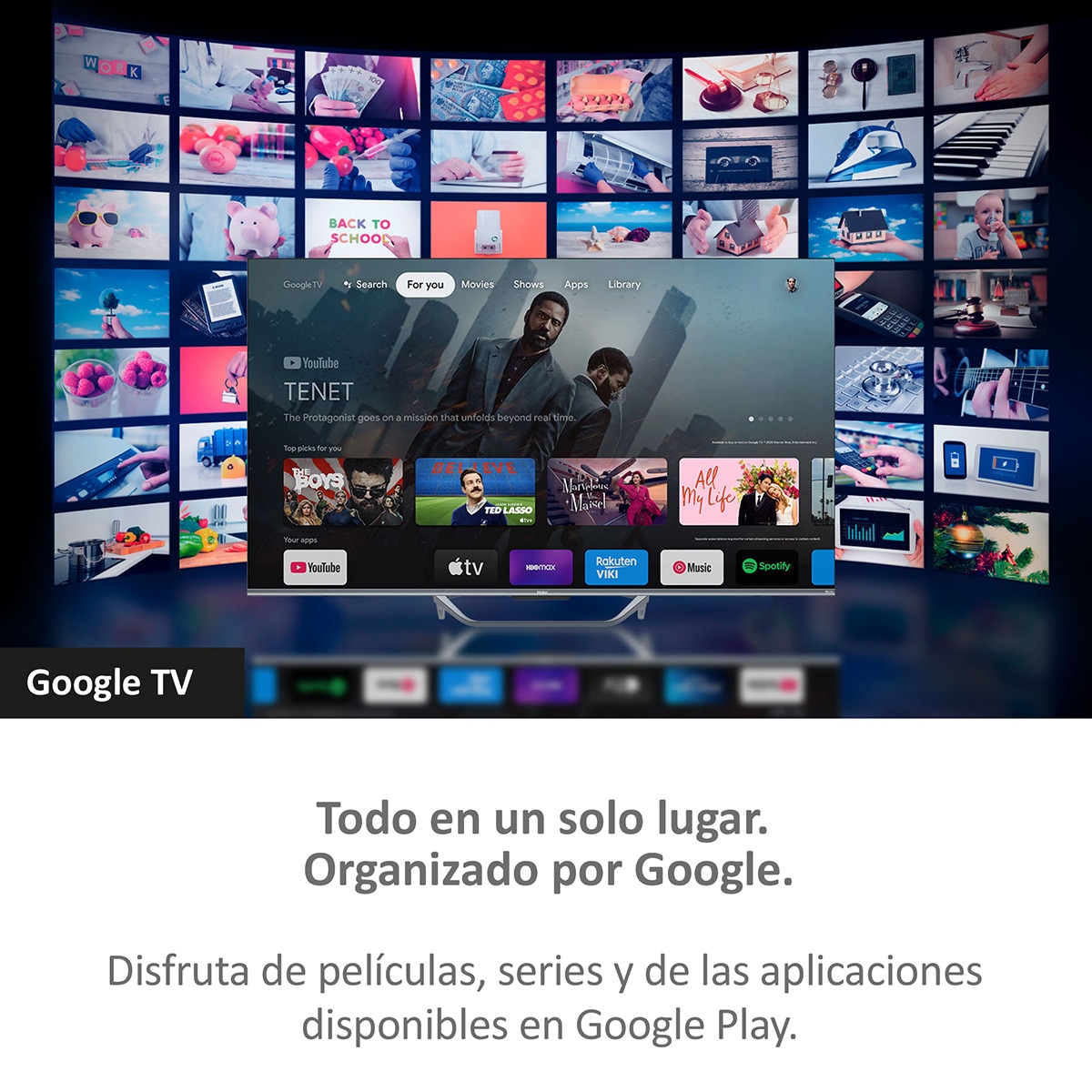 TV QLED 108 cm (43") Haier H43Q800UX, UHD 4K, Smart TV Google TV, Dolby Atmos Plata-6